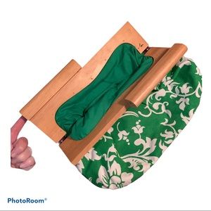 Vintage Green & White Clutch Handbag